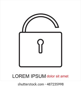 Line icon- open the lock