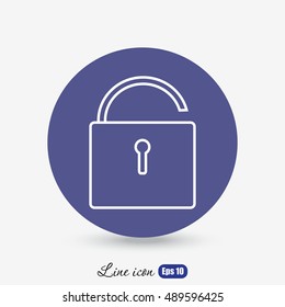 Line icon- open the lock