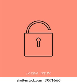 Line icon- open the lock