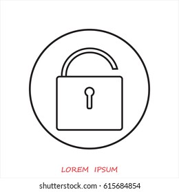 Line icon- open the lock