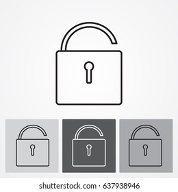 Line icon- open the lock