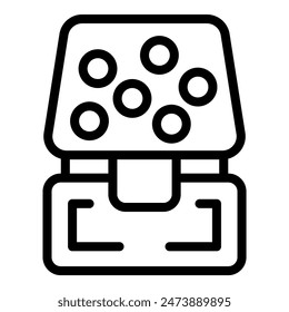 Line icon of an open makeup palette, for beauty and makeup blogs