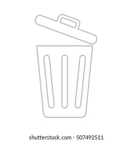 Line icon opened trash can isolated on white background. Vector illustration.