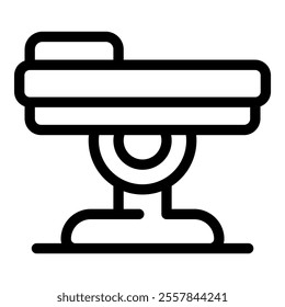 Line icon of an operating table, representing medical equipment and surgical procedures