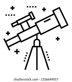 Line icon of optical telescope 