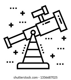 Line icon of optical telescope 