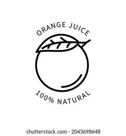 Line Icon Orange Juice In Simple Style. Vector sign in a simple style isolated on a white background.