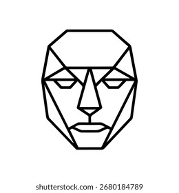 Vector de la cara del origami del icono de la línea en un fondo blanco
Icono de Vector sobre un fondo blanco