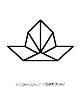 Liniensymbol Origami, Hutvektor auf weißem Hintergrund
Vektorsymbol auf weißem Hintergrund