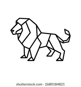Line icon origami lion vector on a white background
Vector icon on a white background