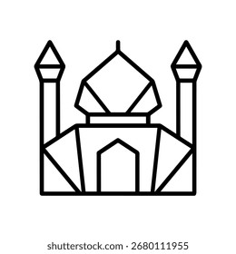 Vector de la mezquita del origami del icono de la línea en un fondo blanco
Icono de Vector sobre un fondo blanco