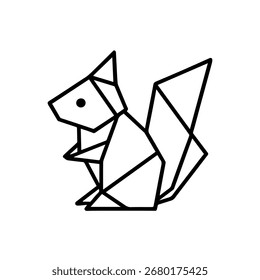 Line icon origami squirrel vector on a white background
Vector icon on a white background