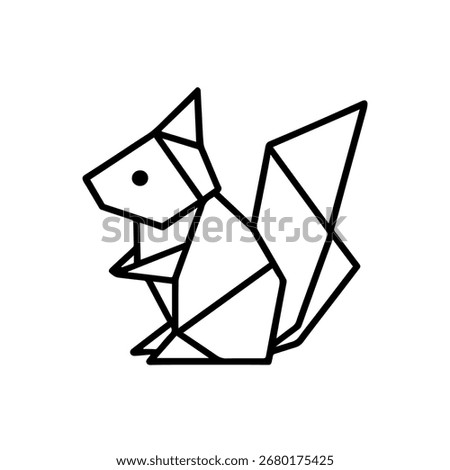Line icon origami squirrel vector on a white background
Vector icon on a white background