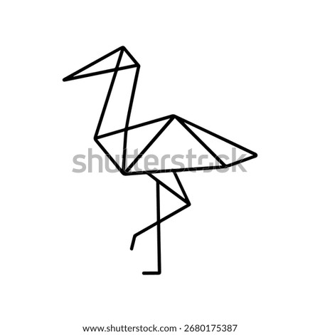 Line icon origami stork vector on a white background
Vector icon on a white background