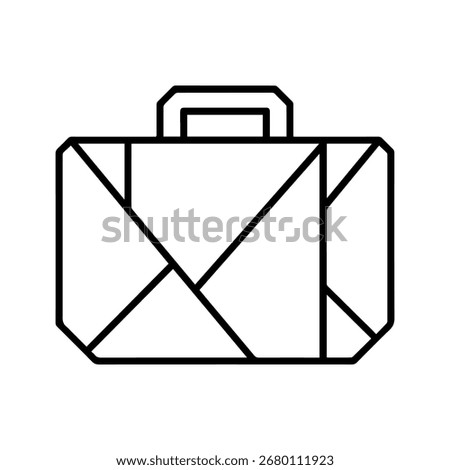 Line icon origami suitcase vector on a white background
Vector icon on a white background