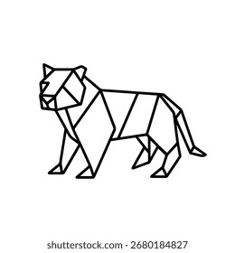 Line icon origami tiger vector on a white background
Vector icon on a white background