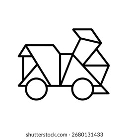Ícone de linha origami train vetor em um fundo branco
Ícone de vetor em um plano de fundo branco