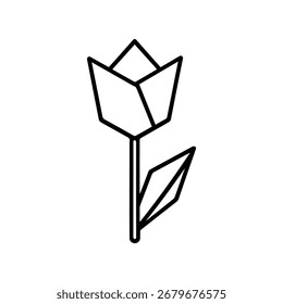 Vector del tulipán del origami del icono de la línea en un fondo blanco
Icono de Vector sobre un fondo blanco