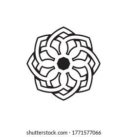 line icon ornamnet mandala vector isolated on white background
