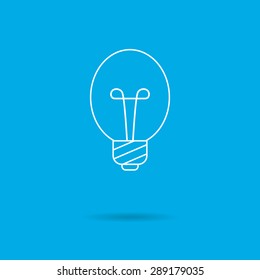 Line icon of oval lightbulb