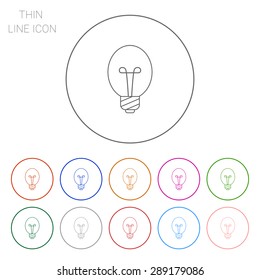 Line icon of oval lightbulb