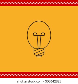 Line icon of oval lightbulb