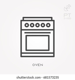 Line icon oven