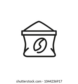Line icon of package with grind coffee. Coffee shop, grocery, beverage. Coffee concept. Can be used for topics like food and drink, supermarket, shopping