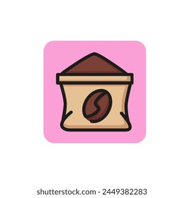 Line icon of package with grind coffee. Coffee shop, grocery, beverage. Coffee concept. Can be used for topics like food and drink, supermarket, shopping