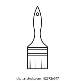Line icon paint brush isolated on white background. Vector illustration.