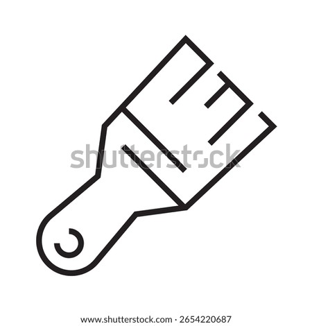 Line icon of paint brush used in home improvement, renovation, and wall painting. Editable stroke vector. vector illustration