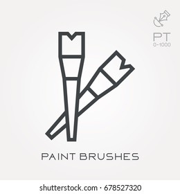 Line icon paint brushes