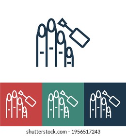 Line icon painting with hand varnish