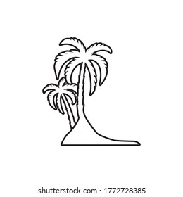 line icon palm / coconut tree vector illustration