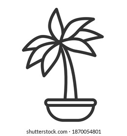 Line icon of palm tree