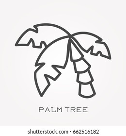 Line icon palm tree