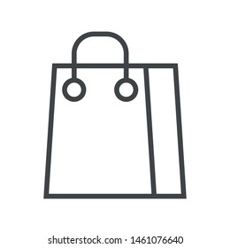 Line icon paper bag. Simple vector illustration with ability to change.
