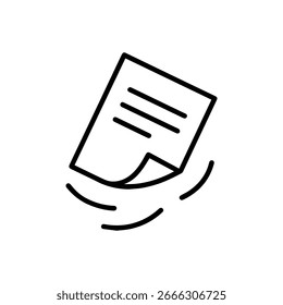 Ícone de linha papel queda vetor sobre fundo branco
Ícone de linha de vetor no plano de fundo branco