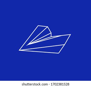 Linie Symbol Papierebene. Senden Sie Vektorillustration minimale Single-Logos. 