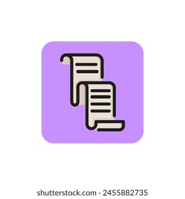 Line icon of paper. Report, script, review. Document concept. Can be used for topics like business, internet, applications