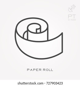Line icon paper roll