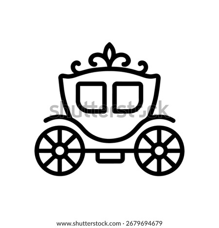 Line icon parade carriage vector on a white background Vector icon on a white background
