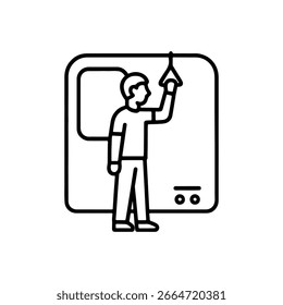 ícone de linha passageiro no vetor de metrô no fundo branco
Ícone de linha de vetor no plano de fundo branco