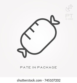 Line icon pate in package