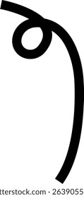Line icon. Line path and location pin. Route location two pin sign line. Travel vector isolated on transparent background. line curve simple direction shape symbol