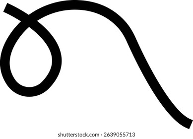 Line icon. Line path and location pin. Route location two pin sign line. Travel vector isolated on transparent background. line curve simple direction shape symbol