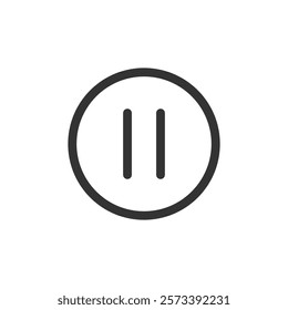 Line icon of a pause button. Vector illustration