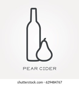 Line icon pear cider