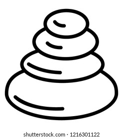 Line icon of pebbles design 