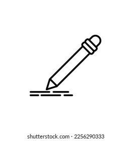 Icono de línea de la pluma dibujada con línea negra. Perfecto para tiendas, tiendas de internet, UI, diseño, artículos, libros